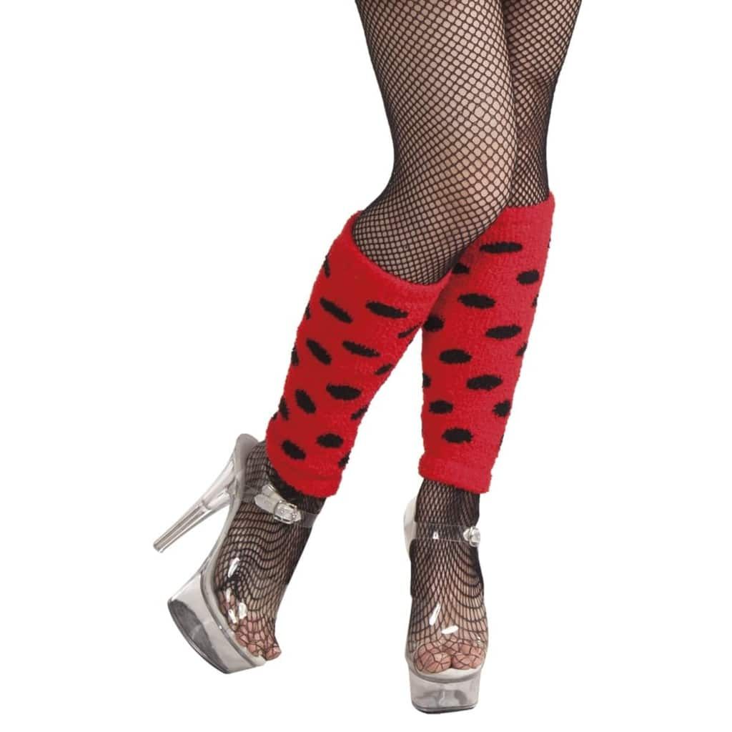 Boland beenwarmers lieveheersbeestje dames 32 cm rood