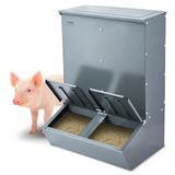 VEVOR Voederstation voor varkens met een inhoud van 90 l, dubbele deur, voederbak van robuust staal, multifunctioneel voederstation voor maximaal 8 varkens