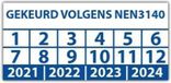 ARBO centrum Keuringssticker gekeurd volgens NEN 3140 rechthoek 50 x 25 mm - 250 stuks (op rol)