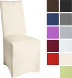 Beautissu Leona - Stoelhoes Stretch 45x90 cm - Creme - Oeko-Tex