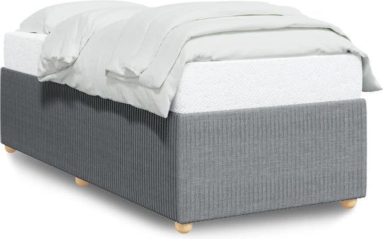 vidaXL Bedframe - 80x200 cm - Stof - Lichtgrijs