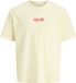 Jack & Jones T-shirt met ronde hals en korte mouwen van 100% katoen in pastelgeel met logo