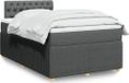 Maison Exclusive - Sommier à lattes de lit avec matelas gris foncé 120x190cm tissu