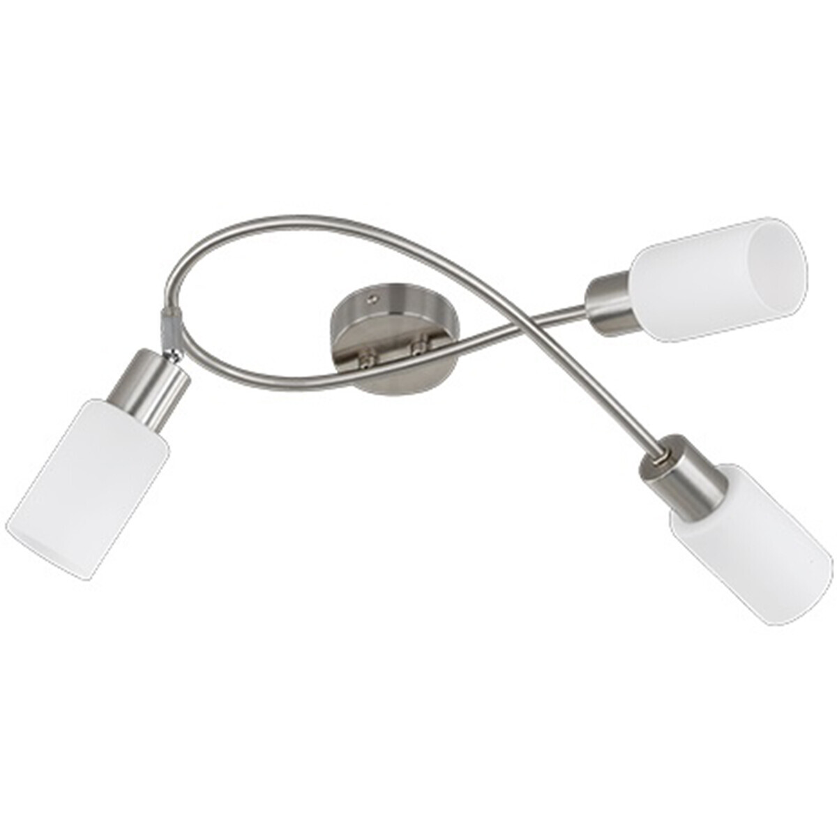 BES LED LED Plafondlamp - Plafondverlichting - Trion Smast - E14 Fitting - 3-lichts - Rechthoek - Mat Nikkel - Aluminium