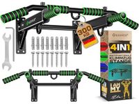 KESSER® Pull up bar Station voor Thuis Sporten - Optrekstang muur inclusief Power Ropes - Fitness Krachttraining Wandmontage - Groen
