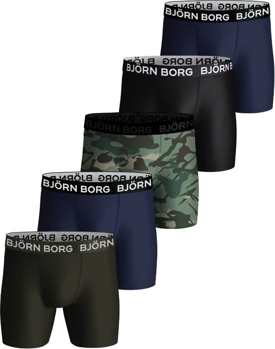Bj&#246;rn Borg Performance boxers - microfiber heren boxers lange pijpen (5-pack) - multicolor - Maat: L