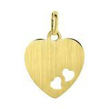 Lucardi Dames 14 Karaat geelgouden graveerplaat hart - Hanger