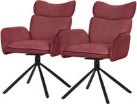 ML-design Eetkamerstoel set van 2 draaibaar rood
