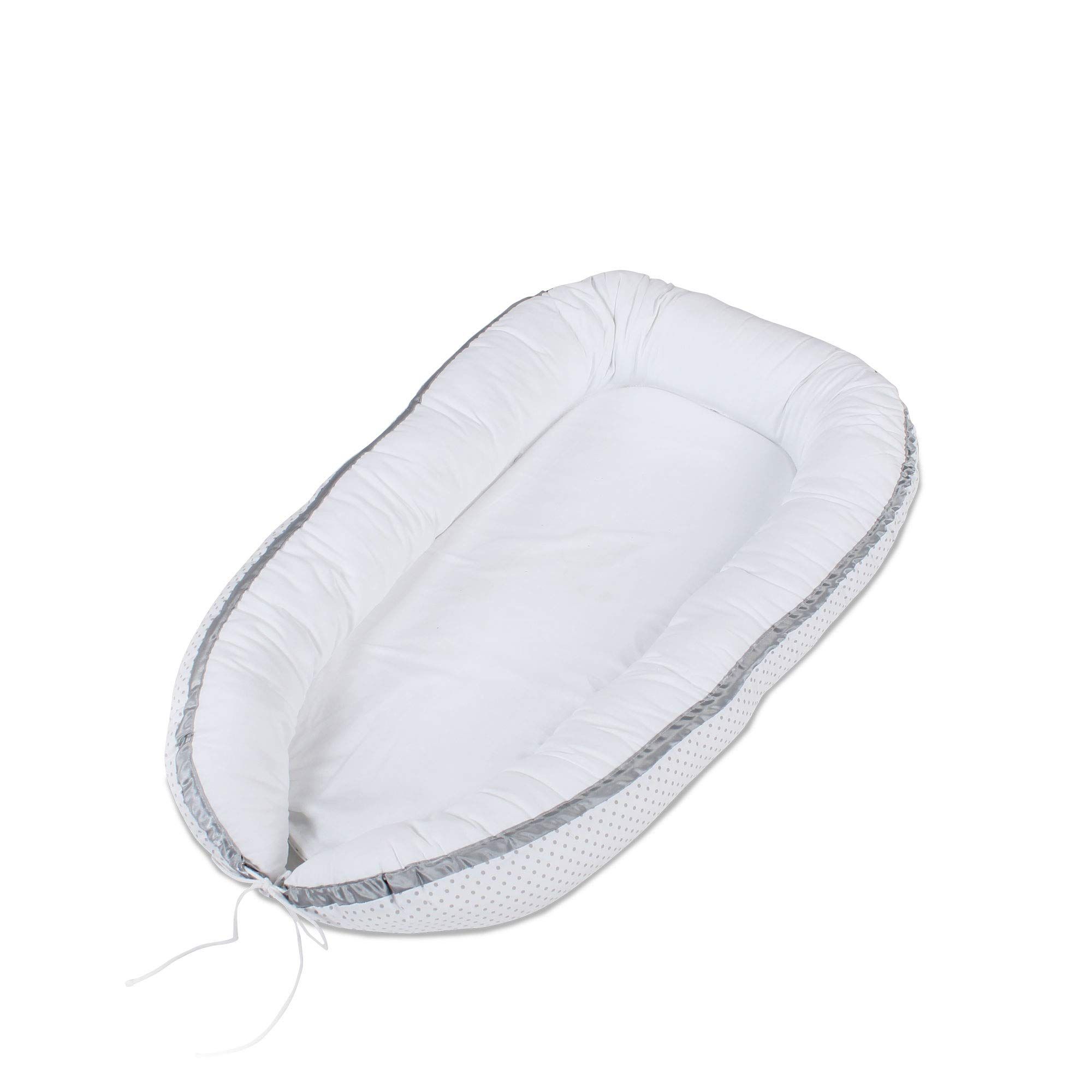 babybay Babymat witte punten parelgrijs