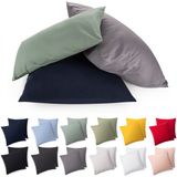 Blumtal - Set Van 2 Kussenslopen - Superzachte Premium Jersey Kussenhoes - 100% Katoen - 65 x 65 cm - Mintgroen