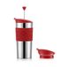 Bodum K11067-04 Travel Press Set dubbelwandige roestvrijstalen thermobeker met extra deksel, 0,35 l