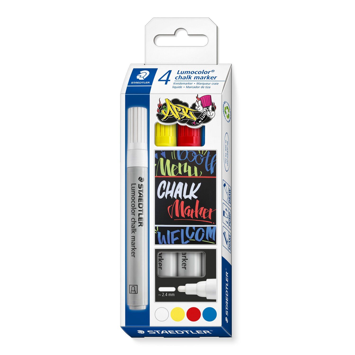 Staedtler Lumocolor - 344 C4 - Krijtstiften - 4 stuks