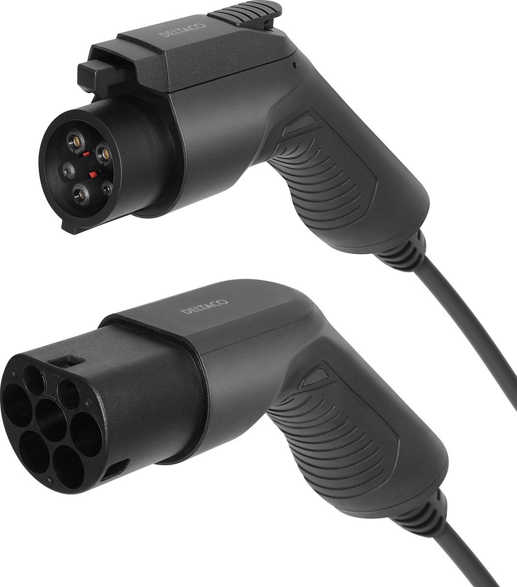 Deltaco e-Charge Cable type 2 - type 1 1 phase 16A 10M - Zwart