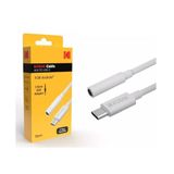 VoltShine 11 cm AUX-kabel naar Type C, Wit