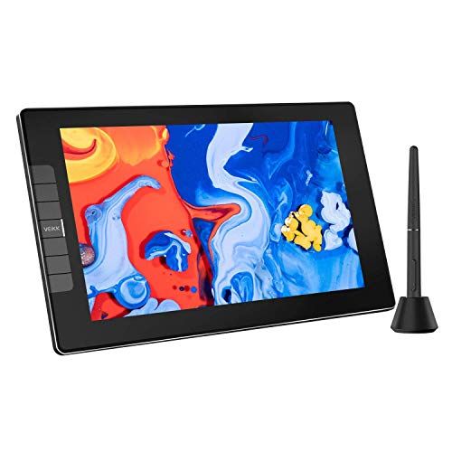 Veikk VK1200 tekenmonitor, volledig gelamineerd grafische tekentablet monitor met kantelfunctie, batterijvrije stylus en 6 sneltoetsen (8192 niveaus pendruk en 72% NTSC) -11,6 inch IPS-pendisplay