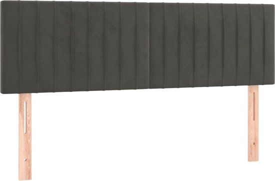 vidaXL Hoofdbord 144x5x78/88 cm fluweel donkergrijs