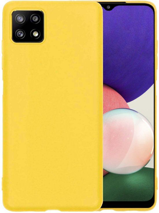BTH Hoesje Samsung Galaxy A22 4G - Siliconen Back Cover - Geel