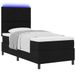 vidaXL Boxspring bed met LED-stripverlichting Zwart 100 x 200 cm Stof