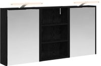 vidaXL Badkamerkastenset 3 stuks 126 x 16 x 62.5 cm Bewerkt hout Zwart eiken
