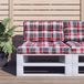 vidaXL Palletkussens 2 stuks stof ruitpatroon rood