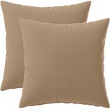 vidaXL - Kussensloop - 2 st - HEERLEN - Taupe - 40 x 40 cm - Polyester