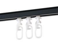 Tringle à rideaux 150 cm anthracite avec coulisses