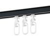 Tringle à rideaux 150 cm anthracite avec coulisses