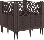 vidaXL Plantenbak met pinnen 43,5x43,5x43,5 cm polypropeen bruin
