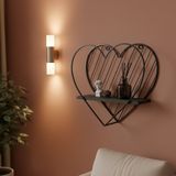 Janse® Wandplank hart - Wandrek zwart