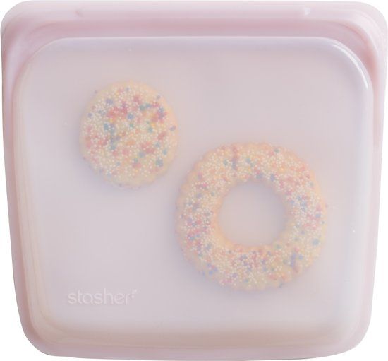 Stasher Herbruikbare Siliconen Zak Medium - Rose Quartz