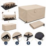 HOME It Tuinmeubelhoes - Waterdicht - 600D Oxford - UV-bestendig - Met Ventilatieopeningen & Opbergtas - 210 x 155 x 95 cm - Zandkleur