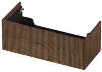 INK - Onderkast 1 Lade Push 2 Open Verticaal Gefreesd Bestaande Uit - 1000x450x376 Mm - Massief Eiken Chocolate