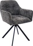 Kick Collection KICK® LUC Draaibare Eetkamerstoel – 180° Auto-Return – Chenille – Donkergrijs