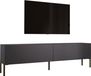 Meuble TV: couleur anthracite avec pieds noirs, 170 x 52 x 32 cm