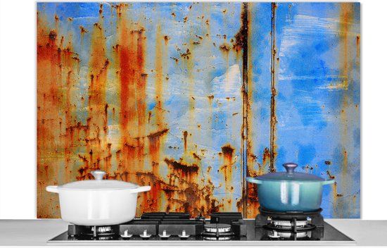 KitchenYeah Spatscherm keuken 120x80 cm - Roest print - Vintage - Aluminium