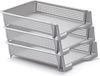 Merkloos Kantoor postbakjes - Pakket van 8x stuks - A4 formaat - Zilvergrijs - Stapelbaar brievenbakjes - Kantoorartikelen - Kunststof