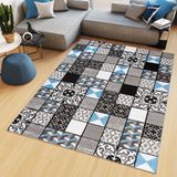 Tapiso Maya Vloerkleed Grijs Wit Blauw 130x190 cm