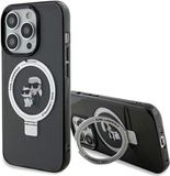Karl Lagerfeld Karl&Choupette Collectie iPhone 14 Pro Hardcase MagSafe Ring Stand Noir