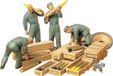 Tamiya 35188 1:35 fig. Set tank laadgroep (4), modelbouwset, plastic bouwpakket, bouwpakket voor montage, gedetailleerde replica, grijs, groen