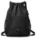 Sac de sport imperméable avec cordon de serrage et compartiment à chaussures, noir