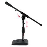 Gator Frameworks GFW-MIC-0821 Microfoonstatief met korte verzwaarde basis met Soft Grip Twist Clutch, Boom arm en zowel 3/8" als 5/8" Mounts; Afmetingen basis - 4.5" X 8"