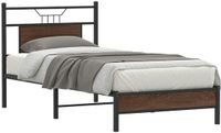 vidaXL Bedframe zonder matras, bewerkt hout, bruin eikenkleur, 75x190 cm