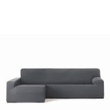 Eysa Bi-elastische bankhoes voor chaise longue, met lange mouw, linkerkant links, donkergrijs, design Harlem