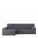 Eysa Bi-elastische bankhoes voor chaise longue, met lange mouw, linkerkant links, donkergrijs, design Harlem