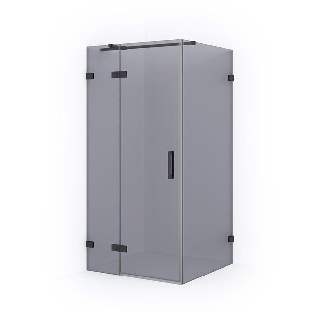 Maxaro Douchecabine Diamond 100x100cm 8mm Rookglas Veiligheidsglas Mat Zwart