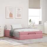 Maison Exclusive Lit bébé de luxe - Ensemble lit et matelas, 2 pièces, en velours rose