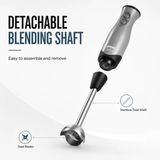 StarTech ZHC84 Stabmixer - 300 W - 2 snelheidsstanden - Afneembaar mengvoet - Roestvrijstalen messen - Gummierte oppervlakte - Zilver