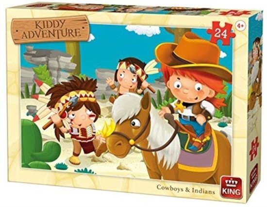 King International King Legpuzzel Cowboys & Indianen 24 Stukjes