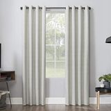 Sun Zero Noir Dimensional Thermal Extreme Total Blackout Grommet Curtain Panel, 52" x 84", Cream White