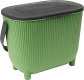EDA Compostemmer 10 Liter – Design Keukenafvalemmer met Deksel en Koolstoffilter – Cactus/Antraciet